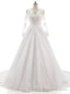 Long Sleeves V Neckline Backless Lace Appliques Wedding Gowns