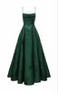 Long Spaghetti Straps A-Line Green Prom Dress, Long Prom Dress