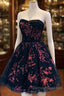 Lovely Black Sweetheart Short Homecoming Dress, Black Prom Dress