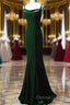 Lovely Low Back Velvet Mermaid Long Prom Dress, Velvet Wedding Party Dress