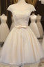 Lovely Tulle Light Champagne Short Prom Dress, Homecoming Dress , Formal Dress, Prom Dress