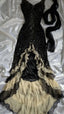 Luxury Beaded Mermaid Prom Dress, V-Neck Ruffle Party Dress