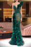 Luxury Evening Dress Fashion Design Side Split Ruffles Tulle Mermaid Prom Dress Glitter Sequins Beads Custom Made Chic Formal