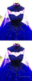 Luxury Lace Beaded Sweetheart Ball Gown Wedding Dress With Cape Prom Dress