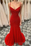 Mermaid Long Red Prom Dress with Rhinestones,Royal Blue Bodycon Dress