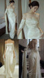 Mermaid Off The Shoulder Floor-Length Satin Long Sleeves Evening Dress Prom Dresses