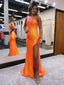 Mermaid One-Shoulder Sequins Prom Dress With Tassels