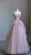 Modest Ball Gown Straps Pink Tulle Prom Dress 22Th Birthday Outfit