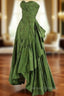 Modest Ball Gown Sweetheart Green Satin Long Evening Dress Party Dress Formal Dress Prom Dress