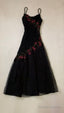 Modest Black Long Prom Dresses With Flowers 22Th Birthday Outfits