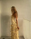 Modest Sheath Strapless Yellow Chiffon Floral Long Prom Dress Party Dress 22Th Birthday Outfits Graduation Dress