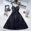 Navy Blue Sequin Hoco Dress Short Homecoming Dresses