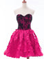 New arrivals Fuchsia Sweetheart Lace Beaded Short Homecoming Dress