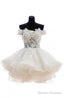 Off-Shoulder Knee Length Organza Lace Homecoming Dress With Beads