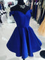 Off Shoulder Short Royal Blue Prom Dresses, Short Royal Blue Graduation Homecoming Dresses