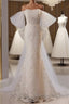 Off The Shoulder Lace Trumpet Mermaid Wedding Dress With Bow