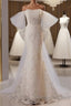 Off The Shoulder Lace Trumpet Mermaid Wedding Dress With Bow
