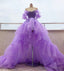 Off the Shoulder Lavender High Low Quinceanera Dresses