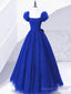 Off The Shoulder Royal Blue Long Prom Dresses, Royal Blue Long Formal Evening Dresses