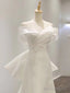 Off the Shoulder White Ivory Wedding Dresses, Ivory Prom Formal Graduation Dresses