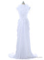 Open Back Formal Celebrity Dresses Mermaid Cap Sleeves Chiffon Lace Feather