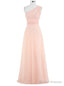 Pink Chiffon Floor Length A-Line One Shoulder Bridesmaid Dress