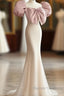 Pink Puffy Sleeves Trumpet Mermaid Sequin Prom Dress