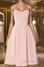 Pink satin short prom Dress, pink homecoming Dress