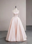 Pink Satin Straps Long Formal Dress with Bow, Pink Satin Prom Dress Party Dress