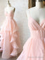 Pink Spaghetti Straps Prom Dress