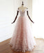 Pink Sweetheart Off Shoulder Tulle Long Prom Dress Pink Evening Dress