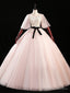 Pink Tulle Sequins Flying Sleeve Appliques Feather Quinceanera Dress