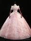 Pink Tulle Sequins Short Sleeve Appliques Quinceanera Dress