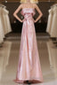 Pretty A Line Off The Shoulder Sequin Pink Long Prom Dress Evening Gowns