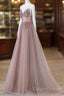 Pretty A Line Spaghetti Straps Tulle Long Length Evening Dress Prom Dress
