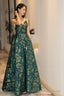 Pretty Ball Gown Spaghetti Straps Satin Green Long Length Evening Dress Prom Dresses