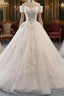 Princess Off The Shoulder Tulle Wedding Dress With Lace Appliques Elegant Beautiful