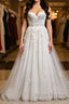 Princess Sweetheart Neck White Lace Prom Wedding Dress, Ivory Lace Formal Dress, White Evening Dress