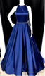 2025 Newly A-Line/Princess Satin Royal Blue Prom Dresses