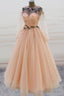 Cute Tulle Applique Long Prom Dress, Evening Dress