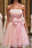 Strapless A Line 2023 Simple Cheap Short Prom Dress