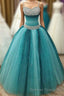 Spaghetti Straps Long Beading Sequin Shiny Modest For Teens Prom Dress