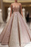 Puffy Robe De Soiree Ball Gown Sweetheart Sequins Sparkle Long Prom Dress Prom Gown Evening Dress