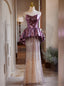 Purple Mermaid Sequins Strapless Prom Dress