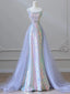 Purple Mermaid Sequins Tulle Prom Dress