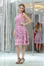 Purple Short Chiffon With Modest Beaded Neck Homecoming Dresses