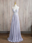 Purple Spaghetti Straps Beading Prom Dress