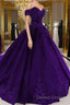 Purple Wedding Dress, Lace Ball Gown Prom Dress, Off The Shoulder For Women