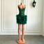 Real Luxury Black Girls Formal Occasion Birthday Party Dress Emerald Green Feather Women Short Prom Dress