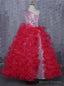 Red Girls Pageant Dresses For Weddings Ball Gown One-shoulder